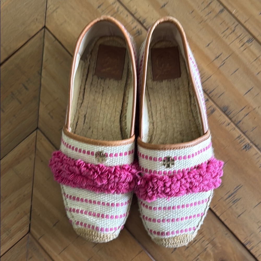 Tory Burch Pink and Cream Espadrille Flats - Picture 5 of 7